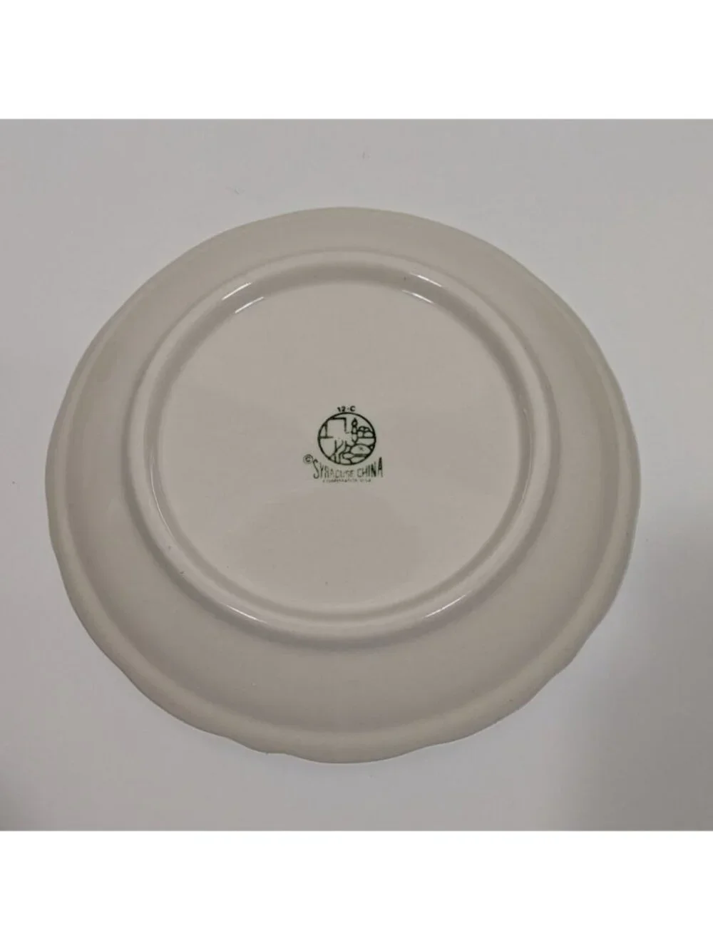 Syracuse China Beige White Side Plate Scalloped Edge Vintage